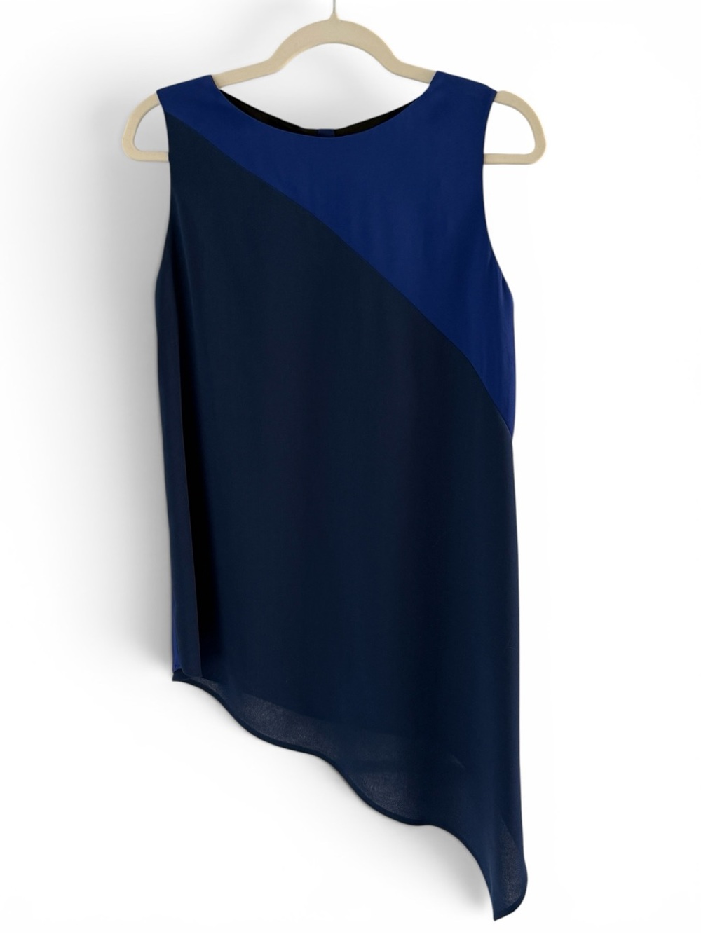 COSTUME NATIONAL Asymmetrical Color Block Top Cobalt/Navy Made in Italy IT 38